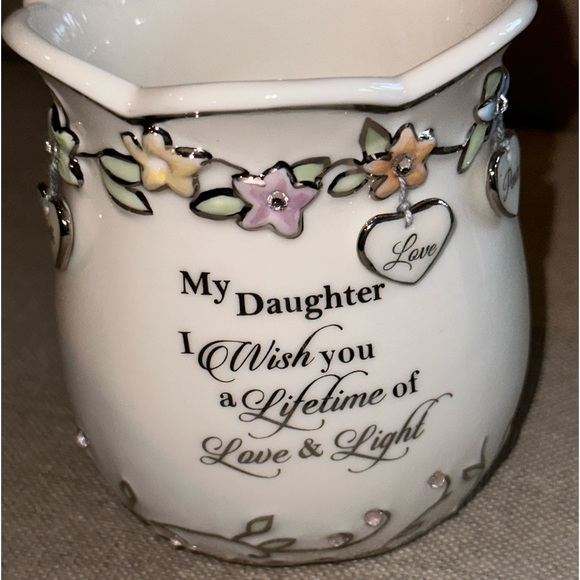 "My Daughter, I Wish You" Porcelain Candleholder Limited-edition Heirloom’s - Picture 4 of 13